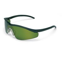 Crews Safety Products T11130 Crews Triwear Nylon Safety Glasses With Onyx Frame, Green Shade 3 Polycarbonate Duramass Anti-Scrat